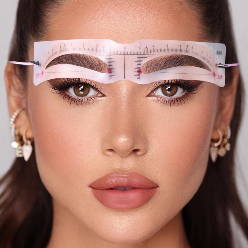 Eyebrow Stamp & Stencil Kit, 12 Reusable Brow Stencils with Natural Brown Powder, Waterproof & Smudge-Proof, Perfect for Beginners - Includes Brush & Cord (#2 Natural Brown) - Image 5