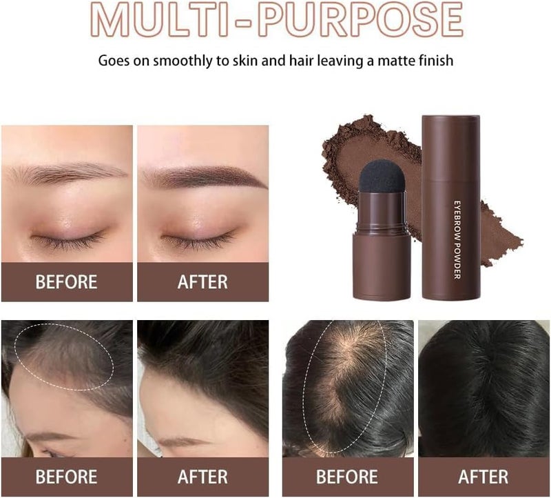 Eyebrow Stamp & Stencil Kit, 12 Reusable Brow Stencils with Natural Brown Powder, Waterproof & Smudge-Proof, Perfect for Beginners - Includes Brush & Cord (#2 Natural Brown) - Image 1