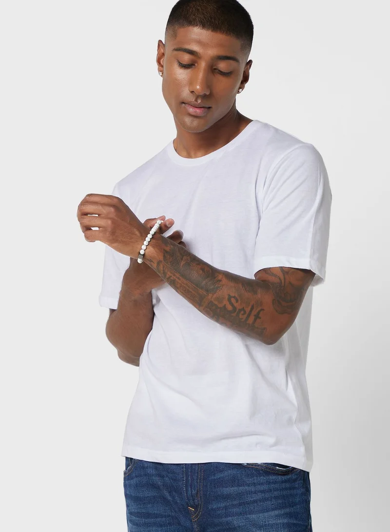 JACK & JONES 3 Pack Essential Crew Neck T-Shirt