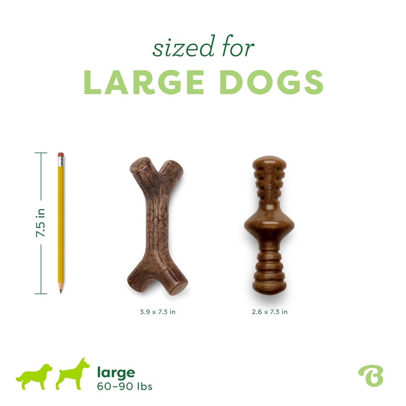 Benebone 2-Pack Maplestick/Zaggler Durable Dog Chew Toys, Real Maplewood, Real Bacon, Made in USA Large - Image 4