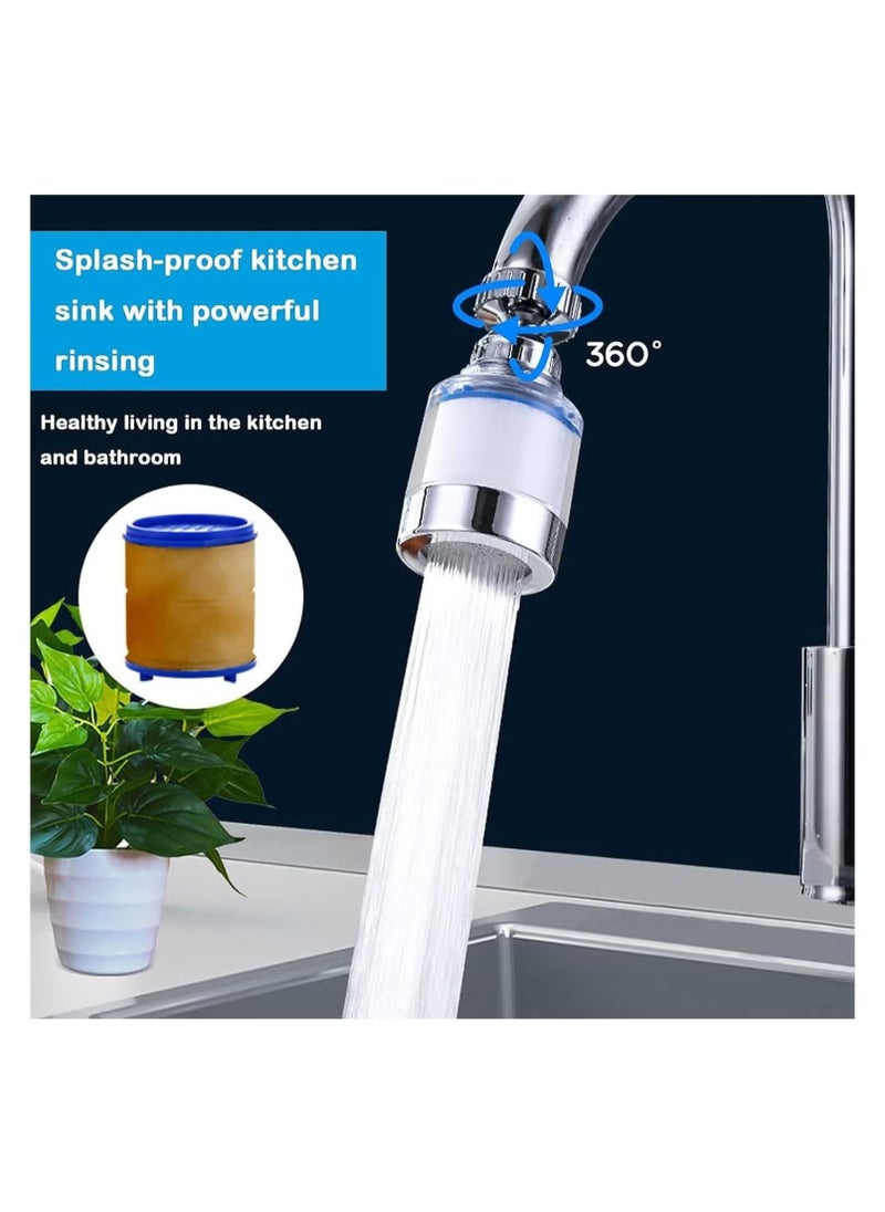 GMORO Sink Filter Faucet, Universal 360 Degree Swivel Bathroom Sink Filter with 6 Cartridges, Kitchen Faucet Water Filter  - Image 5