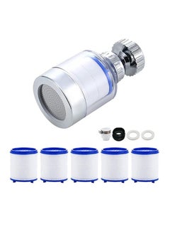 GMORO Sink Filter Faucet, Universal 360 Degree Swivel Bathroom Sink Filter with 6 Cartridges, Kitchen Faucet Water Filter  - Image 1