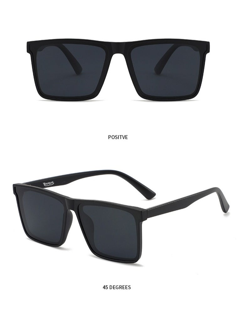 Youque - TR90 Polarized sunglasses HD Polarized Lens 100% UV400 Protection Stylish Design for Men/Women Black - Image 1