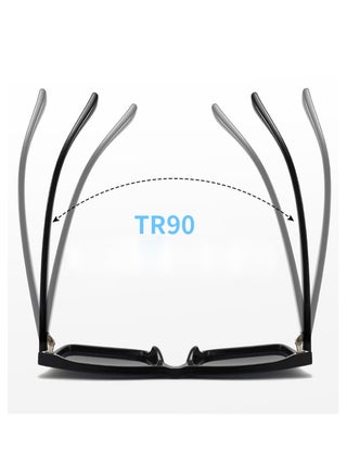 نظارات شمسية خارجية مستقطبة، إطار خفيف الوزن من مادة TR90، عدسات مستقطبة عالية الوضوح، حماية 100% من الأشعة فوق البنفسجية UV400، تصميم أنيق للقيادة والرياضة، للرجال والنساء، أسود - view 4