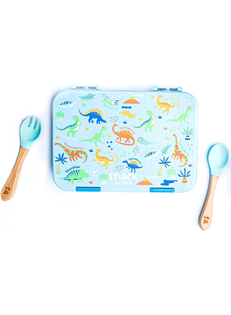 Snack Attack TM Lunch Box Bento Blue Color for Kids|4or6 Convertible Compartments| BPA FREE| LEAKPROOF| Dishwasher Safe |Back to School Season| Made of Triton| Spaceman (Arctic Blue) - Image 5