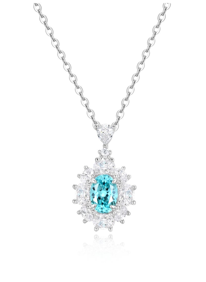 Artificially Cultivated Gemstone Necklace - Tiffany Blue - Image 1