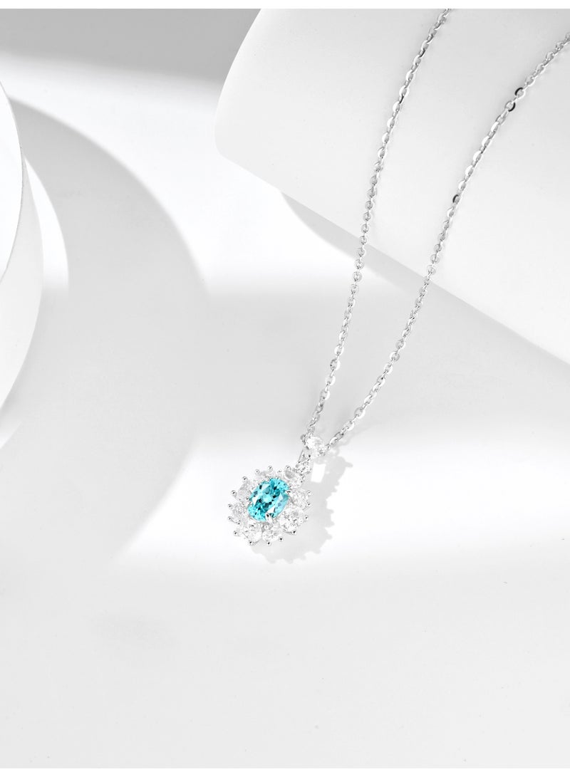 Artificially Cultivated Gemstone Necklace - Tiffany Blue - Image 4