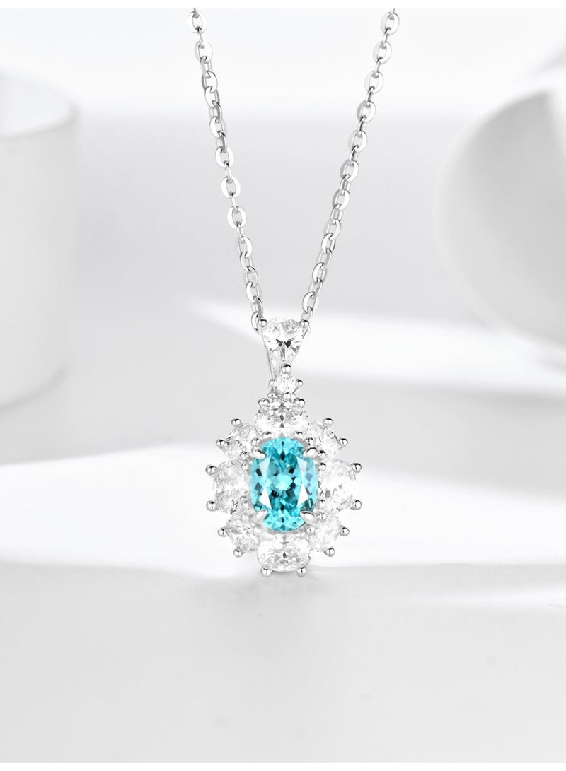 Artificially Cultivated Gemstone Necklace - Tiffany Blue - Image 2