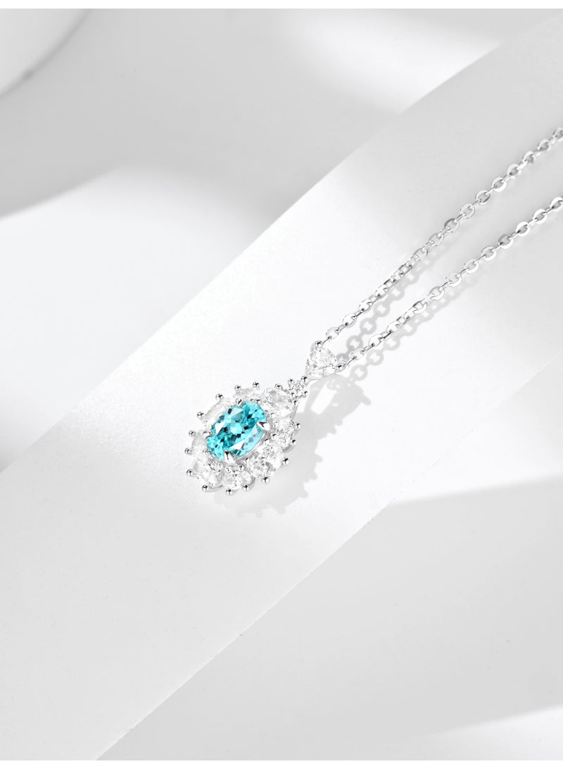 Artificially Cultivated Gemstone Necklace - Tiffany Blue - Image 3