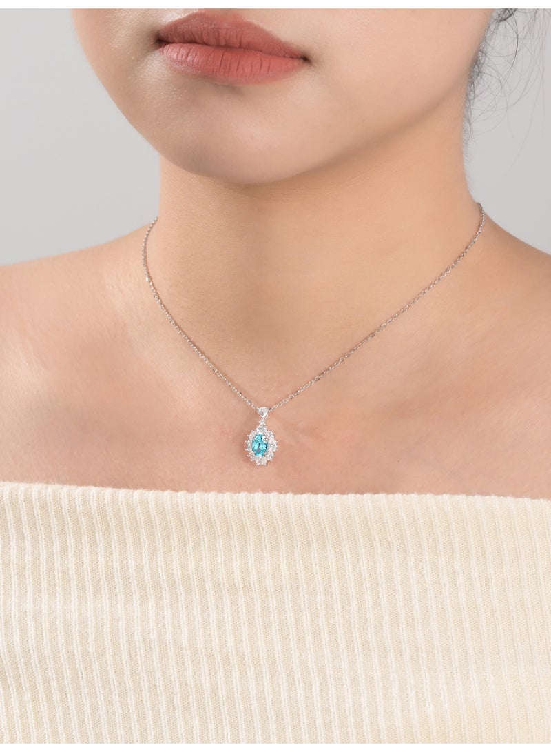 Artificially Cultivated Gemstone Necklace - Tiffany Blue - Image 5