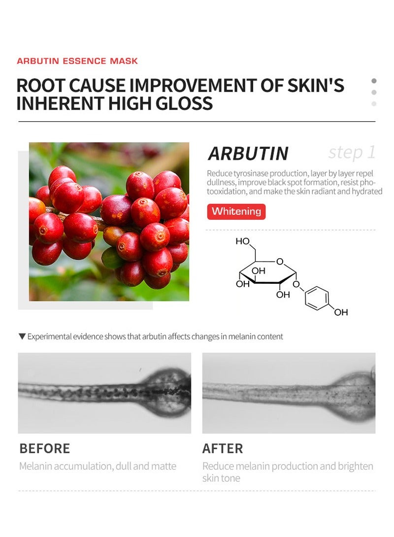 DEleventh Korean Brand α-Arbutin Essence Facial Mask 30ml × 5pcs / Brightens, Hydrates, and Firms Skin, Balances Skin Moisture and Oil, Reduces Dark Spots and Fine Lines - Image 5