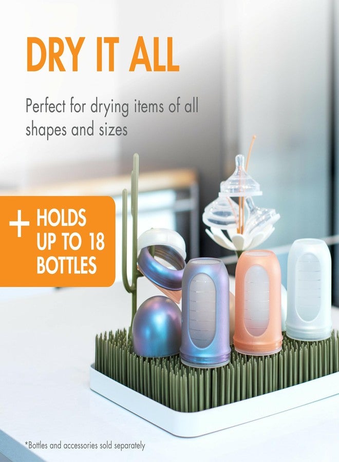 Boon Lawn Countertop Baby Bottle Drying Rack with Antimicrobial Tray - Baby Bottle Rack and Organizer - Baby Feeding Essentials - Sage - 13.5 x 11 x 2.5 - Image 2