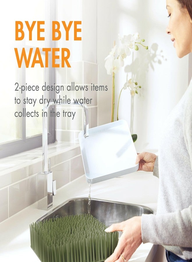 Boon Lawn Countertop Baby Bottle Drying Rack with Antimicrobial Tray - Baby Bottle Rack and Organizer - Baby Feeding Essentials - Sage - 13.5 x 11 x 2.5 - Image 4