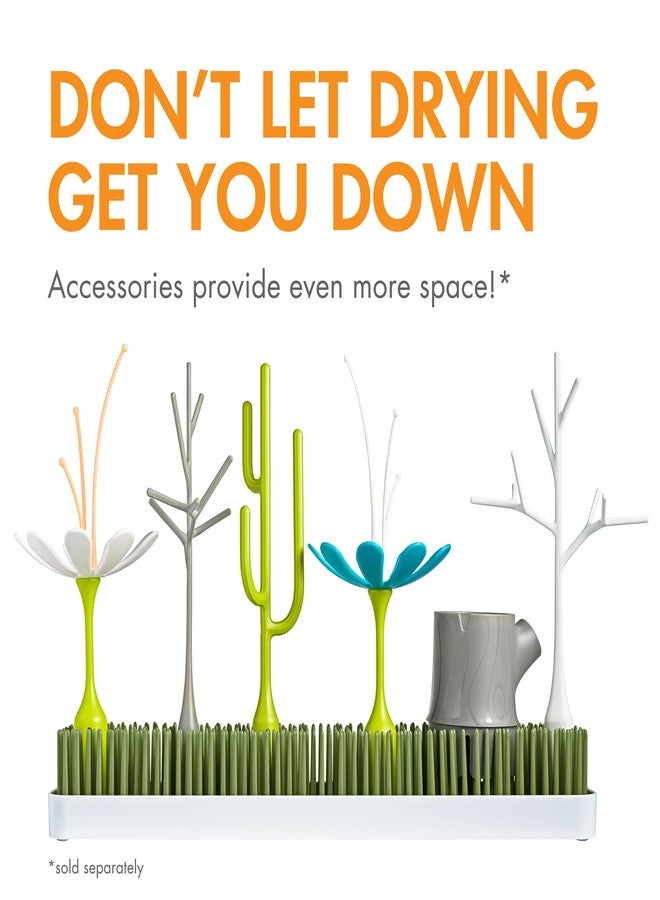 Boon Lawn Countertop Baby Bottle Drying Rack with Antimicrobial Tray - Baby Bottle Rack and Organizer - Baby Feeding Essentials - Sage - 13.5 x 11 x 2.5 - Image 5