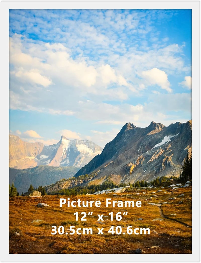 جيفت جاردن إطار الصورة Giftgarden مقاس 30 × 40 سم، إطار فردي للصور واللوحات مقاس 40 × 30 سم، إطار ملصق كبير - للتعليق الأفقي أو الرأسي فقط على الحائط، إطار صورة أبيض - Image 1