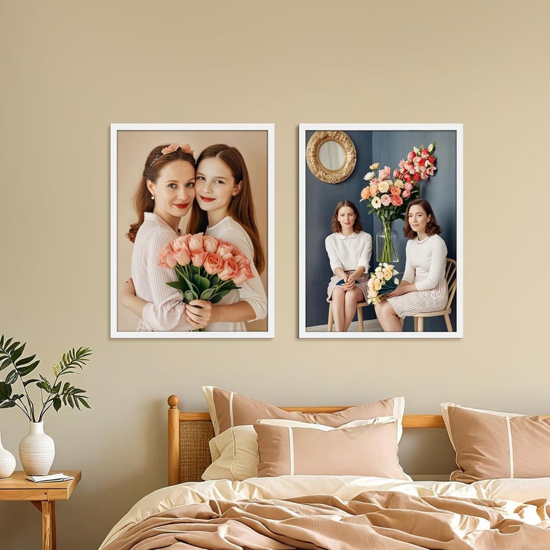 جيفت جاردن إطار الصورة Giftgarden مقاس 30 × 40 سم، إطار فردي للصور واللوحات مقاس 40 × 30 سم، إطار ملصق كبير - للتعليق الأفقي أو الرأسي فقط على الحائط، إطار صورة أبيض - Image 3