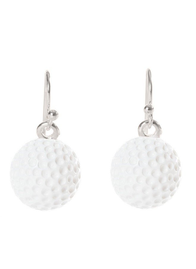 Artisan Owl - - Enamel Golf Sport Dangle Earrings - Image 1
