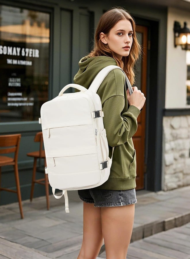 وي بلان حقيبة ظهر للسفر من ويبلان مزودة بمضخة شفط، أكياس محكمة الإغلاق بالتفريغ للملابس، حجرة للأحذية، حقيبة أغراض شخصية من يونايتد إيرلاينز 17×10×9، حقيبة ظهر مضغوطة مفرغة من الهواء، بيج - Image 2