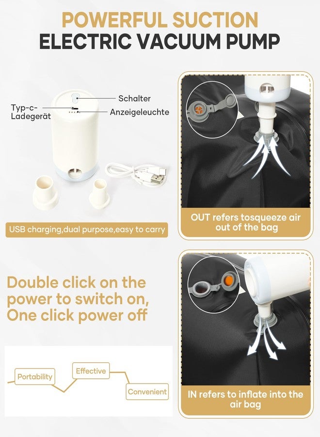 وي بلان حقيبة ظهر للسفر من ويبلان مزودة بمضخة شفط، أكياس محكمة الإغلاق بالتفريغ للملابس، حجرة للأحذية، حقيبة أغراض شخصية من يونايتد إيرلاينز 17×10×9، حقيبة ظهر مضغوطة مفرغة من الهواء، بيج - Image 5