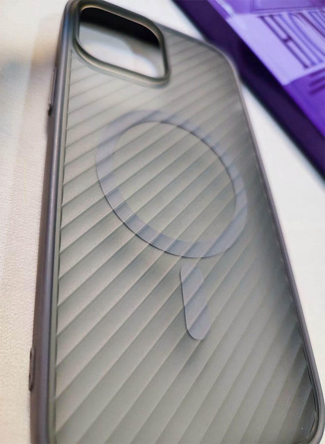 Magnetic Back Case For Iphone 13 Pro Max, Matte Wave Design, Compatible With MagSafe And Wireless Charger, Slim Hard Cover, Shockproof, Scratch Resistant, Fingerprint Resistant, With Premium Rubberized Frame, Camera Lens Protection, Compatible With Iphone 13 Pro Max - Gray - Image 2