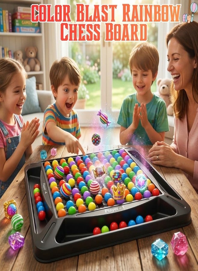FLYI 2-in-1 Board Game Combo for Kids, Rainbow Ball Chess Game(120 Balls), Magnetic Chess Toy(20 Magnets) | Puzzle, Matching & Strategy Game | Educational Toy for Kids 3+ Years (Rainbow Ball Chess) - Image 5