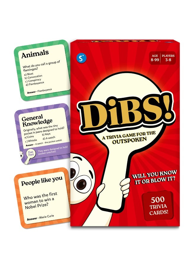 Skillmatics DIBS - Card Game, Fast-Paced Trivia Game, Fun & Educational Game for Family, Friends, and Parties, Quick Thinking, 10 Categories, Gifts for Kids, Teens, and Adults Ages 8, 9, 10 & Up - Image 1