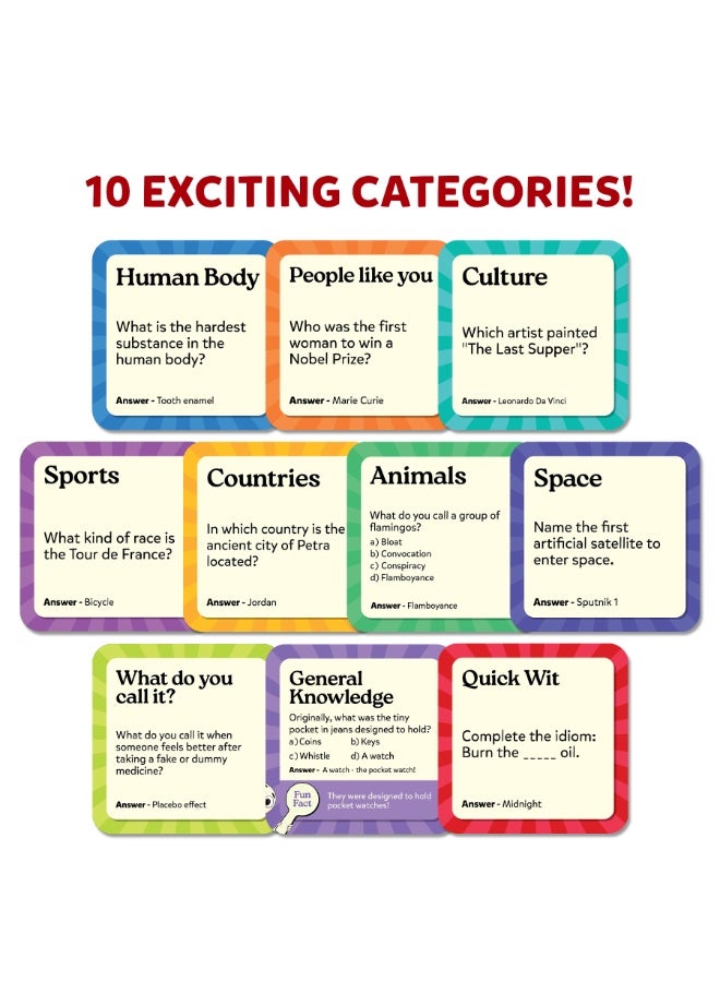 Skillmatics DIBS - Card Game, Fast-Paced Trivia Game, Fun & Educational Game for Family, Friends, and Parties, Quick Thinking, 10 Categories, Gifts for Kids, Teens, and Adults Ages 8, 9, 10 & Up - Image 3