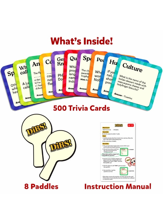 Skillmatics DIBS - Card Game, Fast-Paced Trivia Game, Fun & Educational Game for Family, Friends, and Parties, Quick Thinking, 10 Categories, Gifts for Kids, Teens, and Adults Ages 8, 9, 10 & Up - Image 5