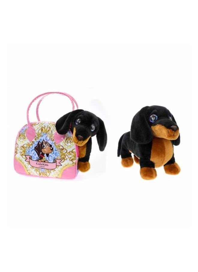 CuteKins Black Puppy Soft Doll With Carry Case  - Image 1