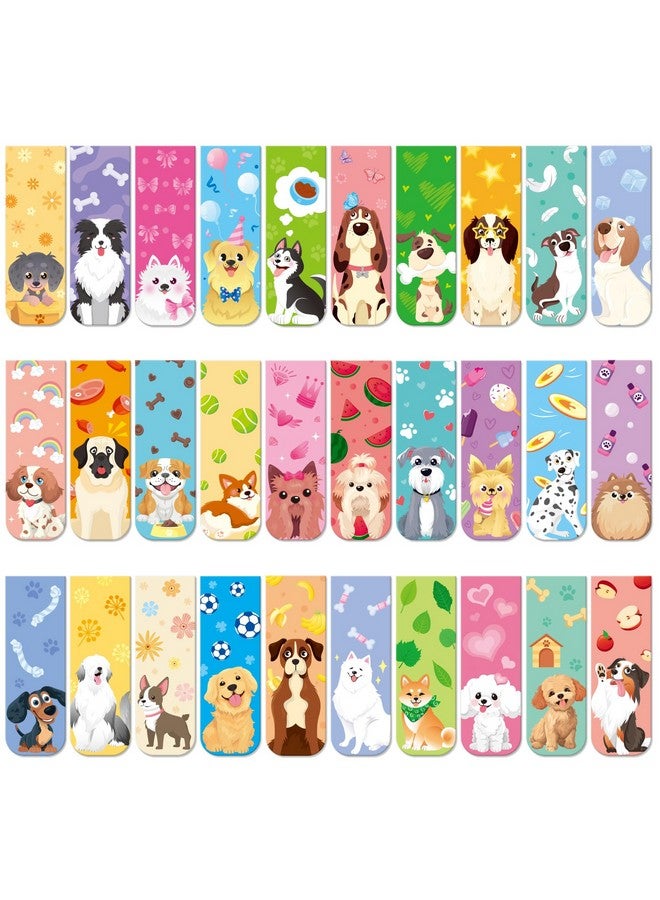 MWOOT 30 Pieces Cute Dogs Magnetic Bookmarks,Dog Bookmark Puppy Magnet Page Markers, Creative Book Clips for Book Lovers, Students, Reading Supplies (30 Styles, 2x6 CM) - Image 1