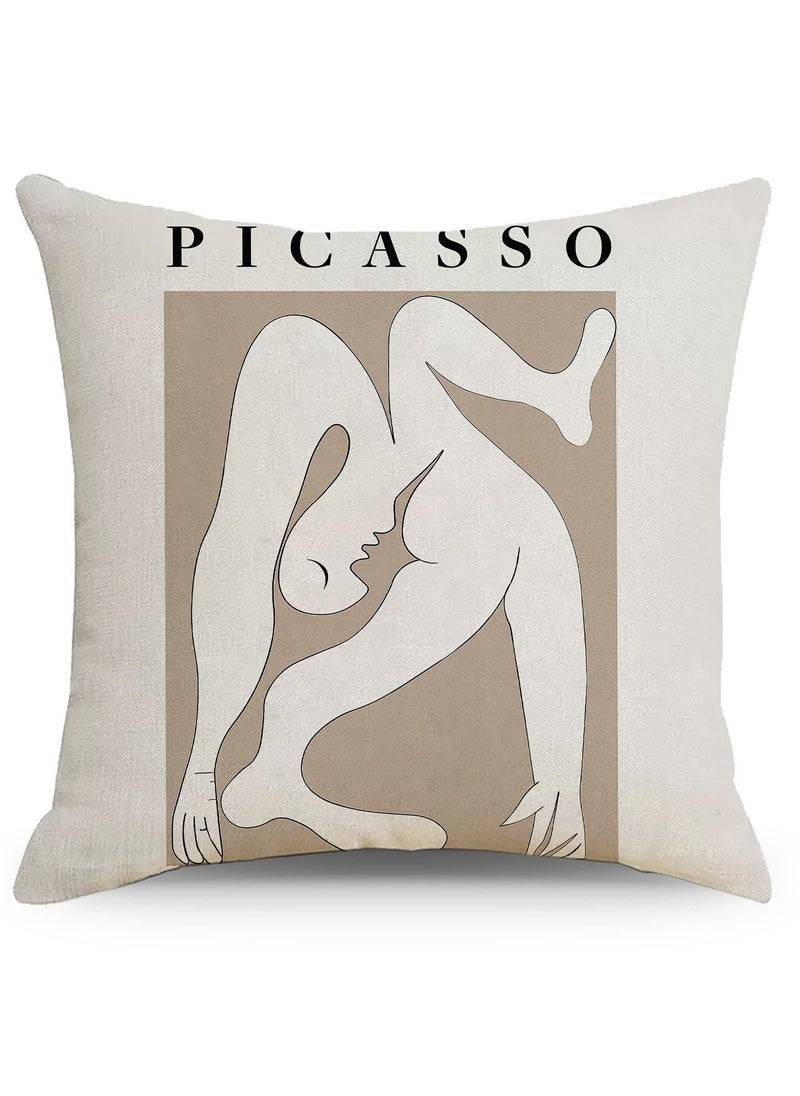 Y&D - Nordic abstract pattern linen material pillowcase pillow cover 45*45cm - Image 1