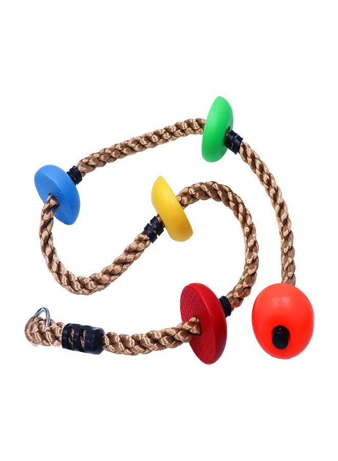 Rainbow Craft Colorful Climbing Rope - 6.5ft with 5 Knotted Foot - Kids Ninja Rope for Ninja Warrior Slackline Obstacle Course Accessories Kids Swing Set Backyard Play - Image 3
