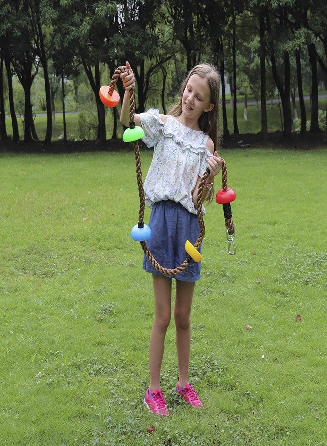 Rainbow Craft Colorful Climbing Rope - 6.5ft with 5 Knotted Foot - Kids Ninja Rope for Ninja Warrior Slackline Obstacle Course Accessories Kids Swing Set Backyard Play - Image 5