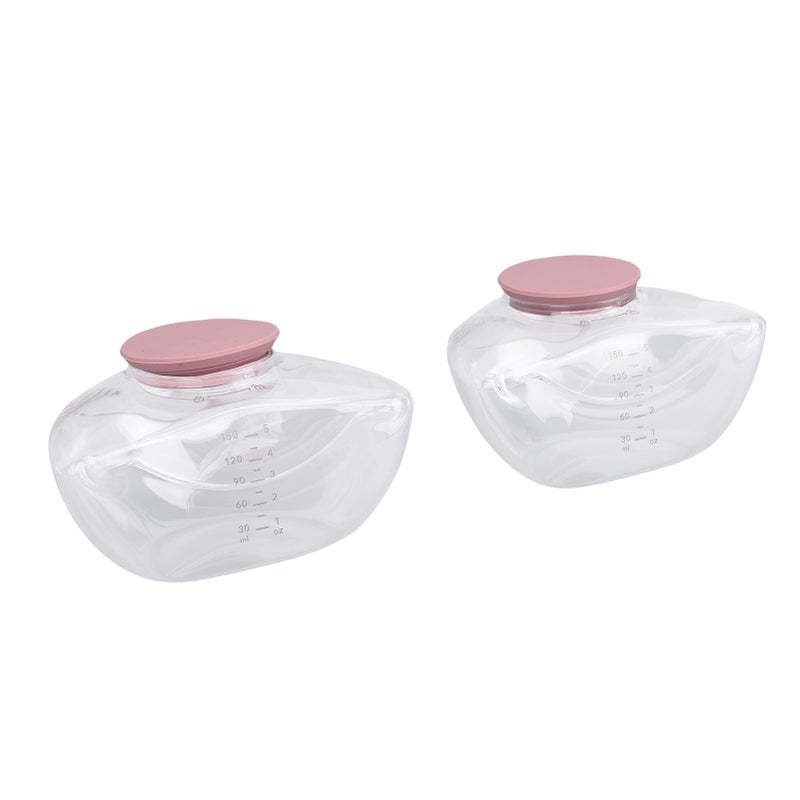 Breastpump Replacement Cups 150ml Leak Proof Closed System Milk Collector Cups - Food Grade Easy To Clean Milk Storage Bottles for Busy Moms Travel Work Wearable Breastpump Use - Image 2