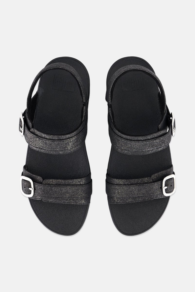FitFlop Women Lulu Shimmer Adjustable Buckle Sandal, Black - Image 3