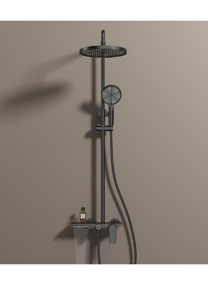 Luxury Rain Shower System with Handheld Shower Head and Mixer Valve, Premium Bathroom Shower Set for Modern Bathrooms, Adjustable Overhead Shower Fixture with Durable Construction - Image 1