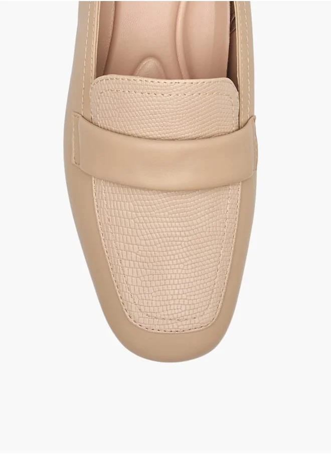 Celeste Womens Textured Slip-On Loafers With Block Heels