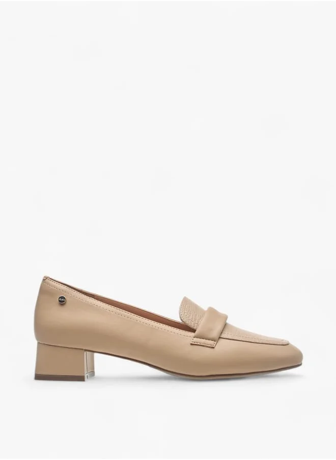 Celeste Womens Textured Slip-On Loafers With Block Heels