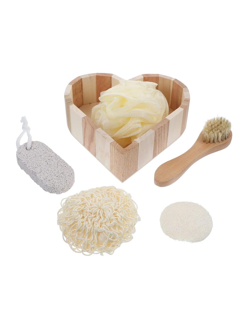 SYOSI Bath Set Body Brush for Dry or Wet Brushing Foot File Scrubber Loofah Sponge Exfoliating Bath Sponge Body Scrubber Cleaning Kit Womens Glove Back Clean Tool Body Exfoliating Scrubber - Image 5