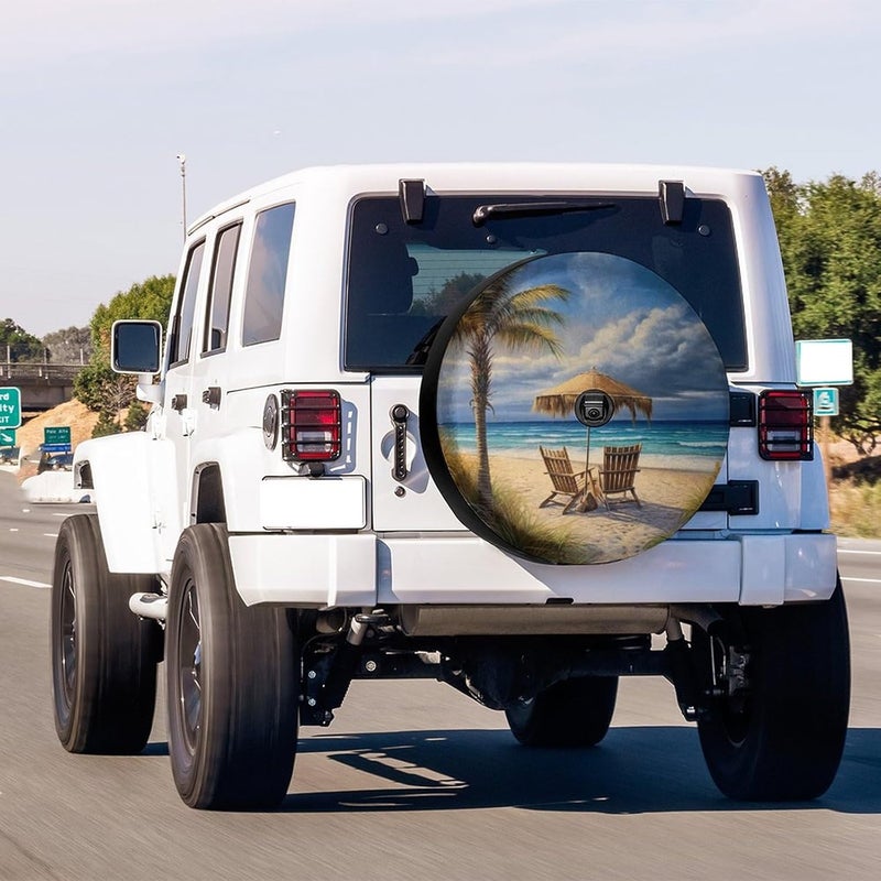 Foruidea Beach Palm Trees Spare Tire Cover - Image 4