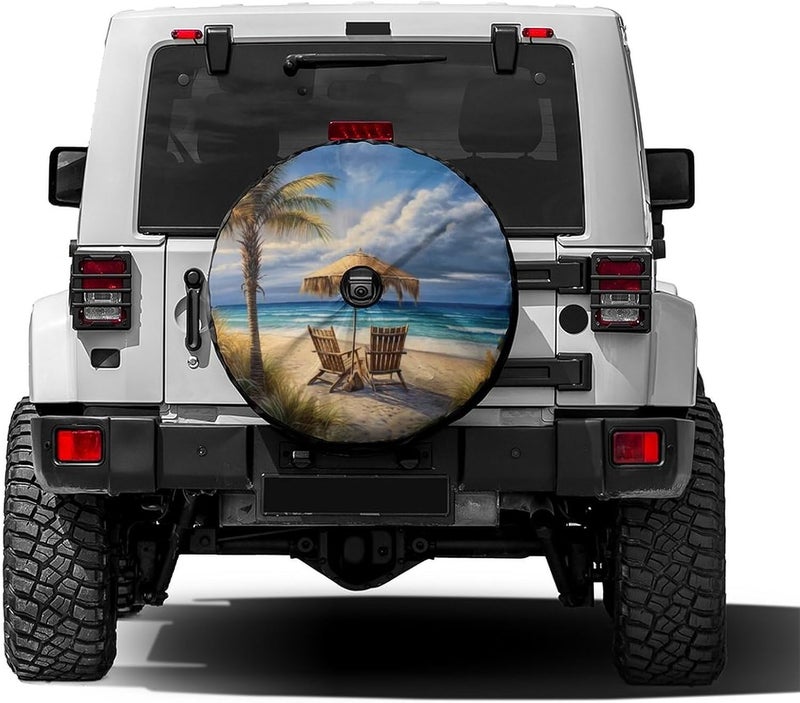 Foruidea Beach Palm Trees Spare Tire Cover - Image 1