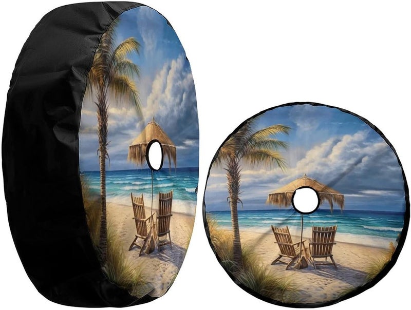 Foruidea Beach Palm Trees Spare Tire Cover - Image 5