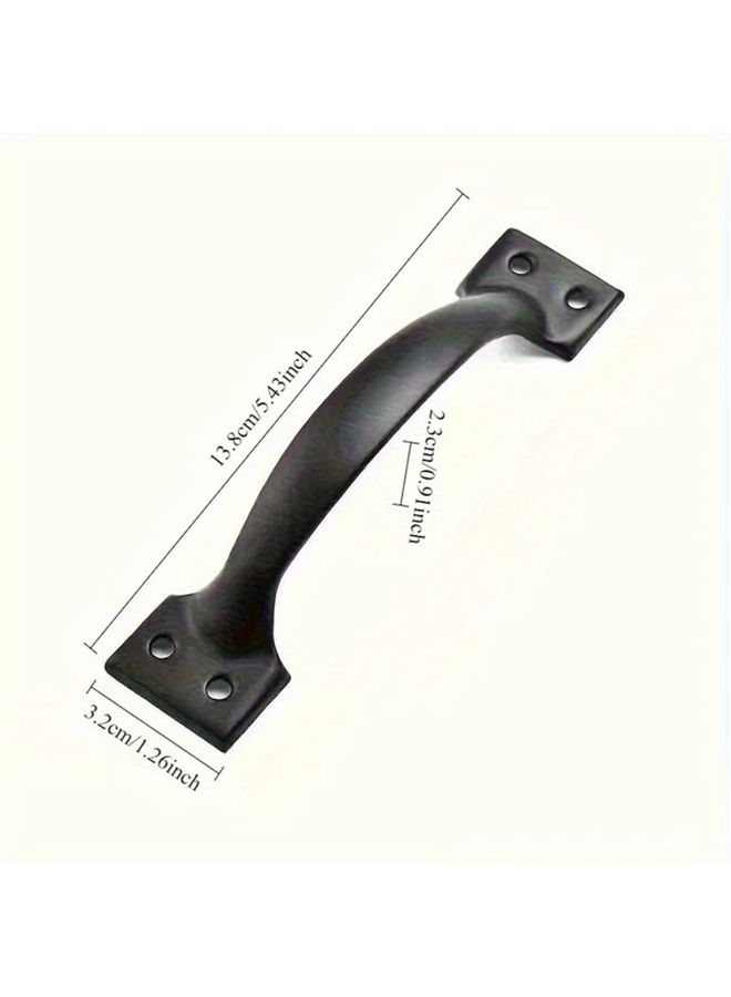 Black Cast Iron Door Handle 2pcs With Mounting Screws For Garage Barn Shed Doors - Image 4