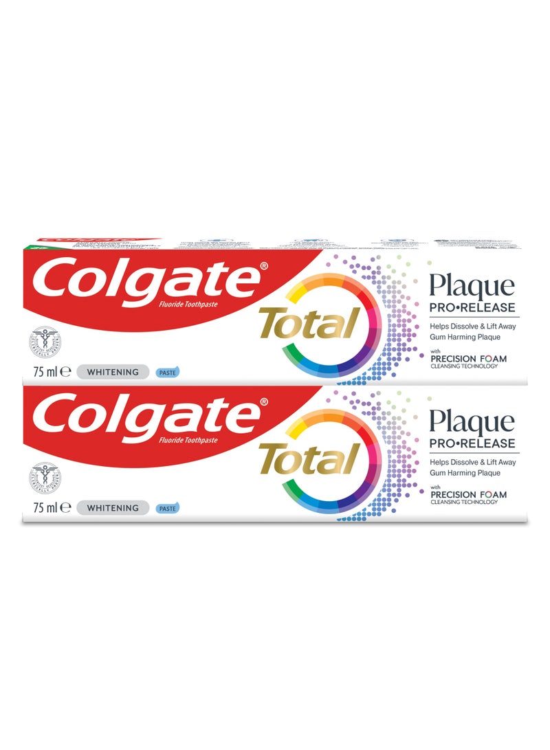 Colgate Total Plaque Pro-Release Whitening Toothpaste  Pack of 2 - Image 1