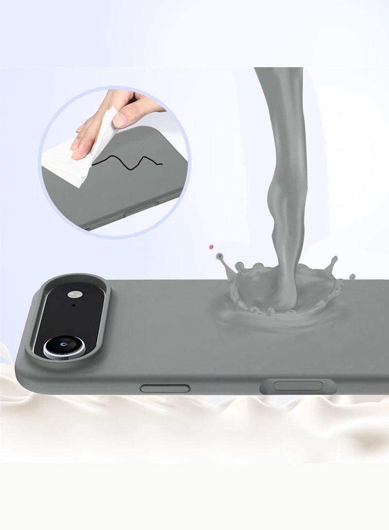 CATANES 2 Packs Silicone Protective Phone Case for iPhone 17 Air , Soft Anti-Scratch Microfiber Lining Ultra Slim Drop Protection Phone Cover with 3D Screen Protector - Light Grey - Image 4