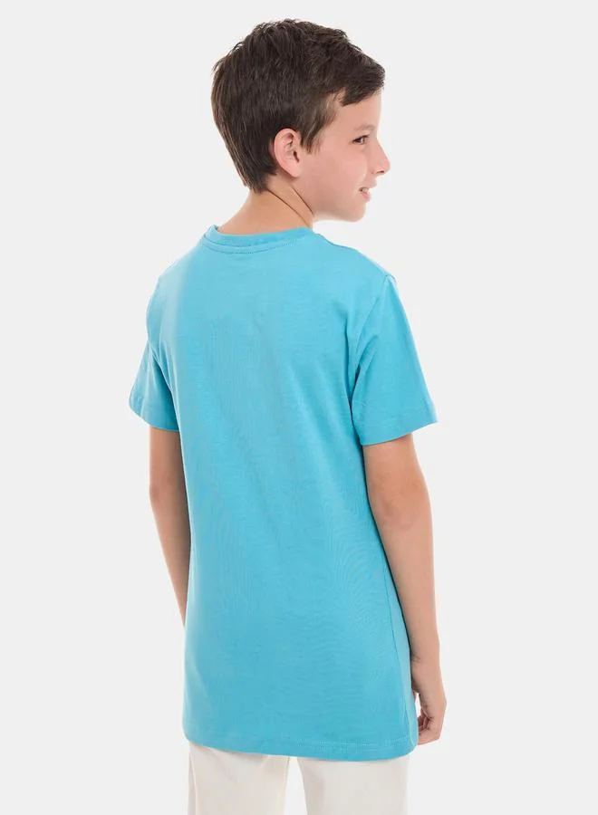 victor and jane Front Graphic Print Round Neck T-Shirt by Styli