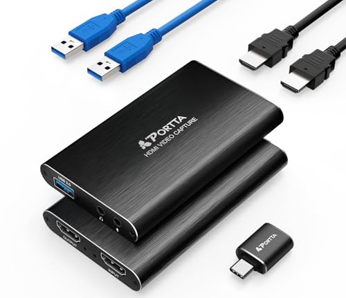 Portta HDMI Video Capture Card, Stream and Record in 1080P60 with Ultra-Low Latency, 4K HDMI in/Loop Out, USB 3.0 to PC Compatible with Nintendo Switch 2/PS4/PS5/Xbox/OBS - Image 1