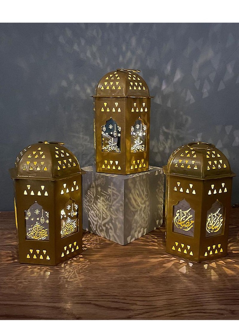 أكاليكس الحديد المطاوع عيد رمضان الرياح فانوس أضواء دافئة مصباح للزينة الإبداعية للمنزل الإسلام مسلم الحدث لوازم الحفلات - Image 3