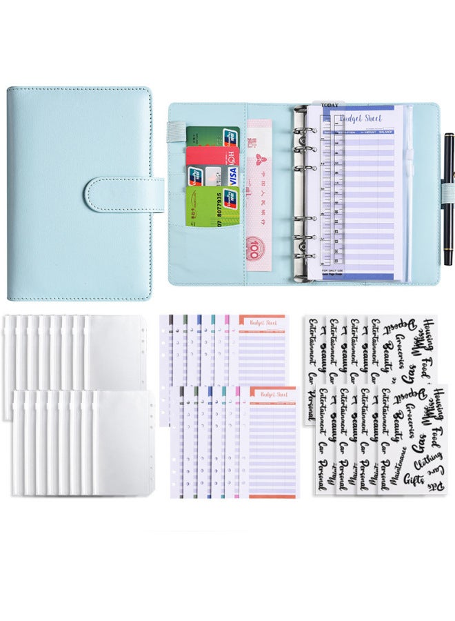 Start A6 Binder Creative Notebook Zipper Bag Macaron Pu Leather Loose-leaf Book Cash Budget Hand Book - Image 1