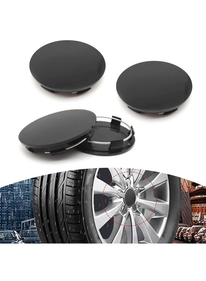 Arwrilt 4 Pack Car Wheel Center Hub Caps, ABS Rust-Proof Center Caps for Rims, Vehicle Rim Hub Caps Accessories, 2.36" OD 2.2" ID Tight Fitting Snap-on Wheel Hub Modified Dust Protection Cover (Black) - Image 1